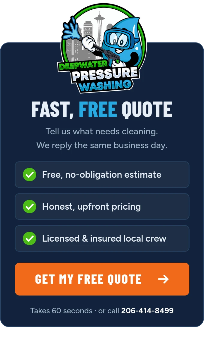 Get a fast, free quote from Deep Water Pressure Washing