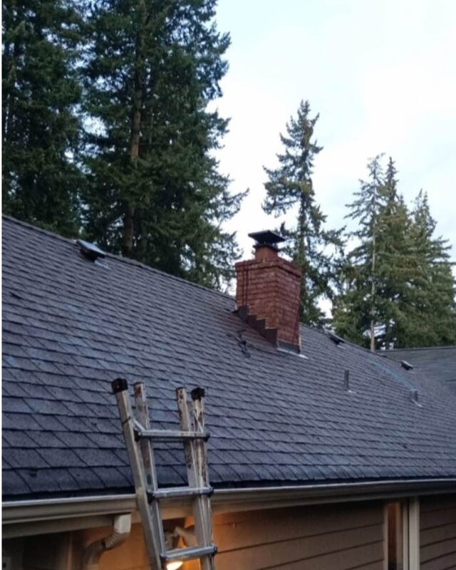 Same roofline with clean, clear gutters